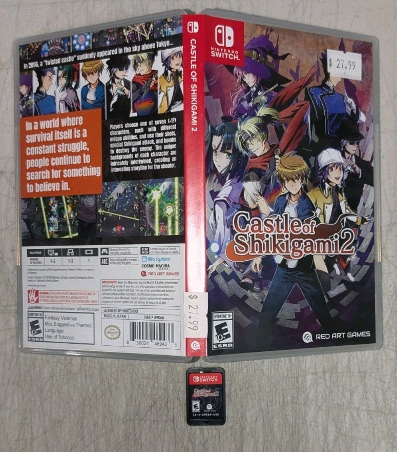 CASTLE OF SHIKIGAMI 2 (Nintendo Switch) Cart, Case, Box Art