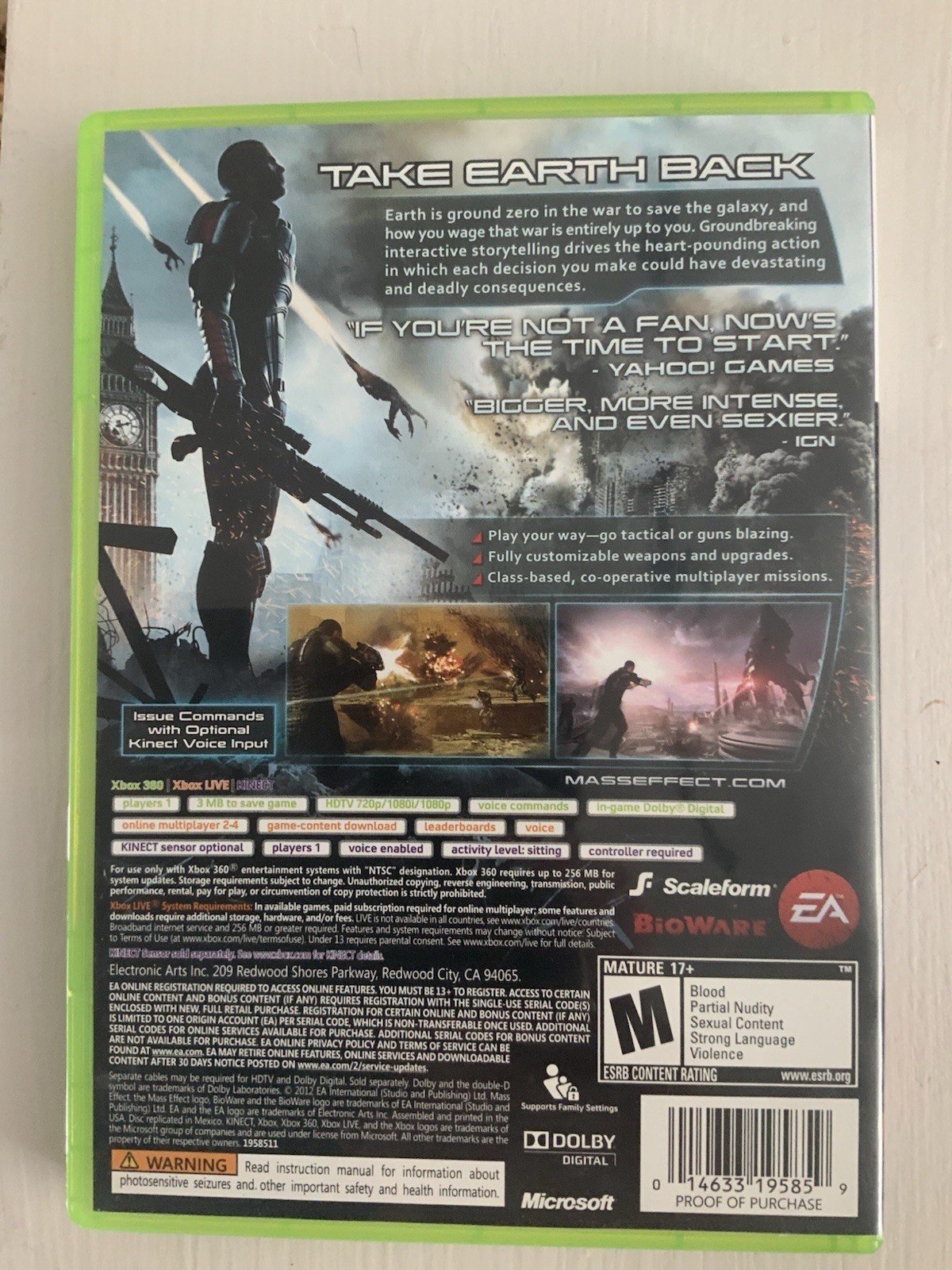 Mass Effect 3 Microsoft Xbox 360 CIB Complete Superb Condion Tested