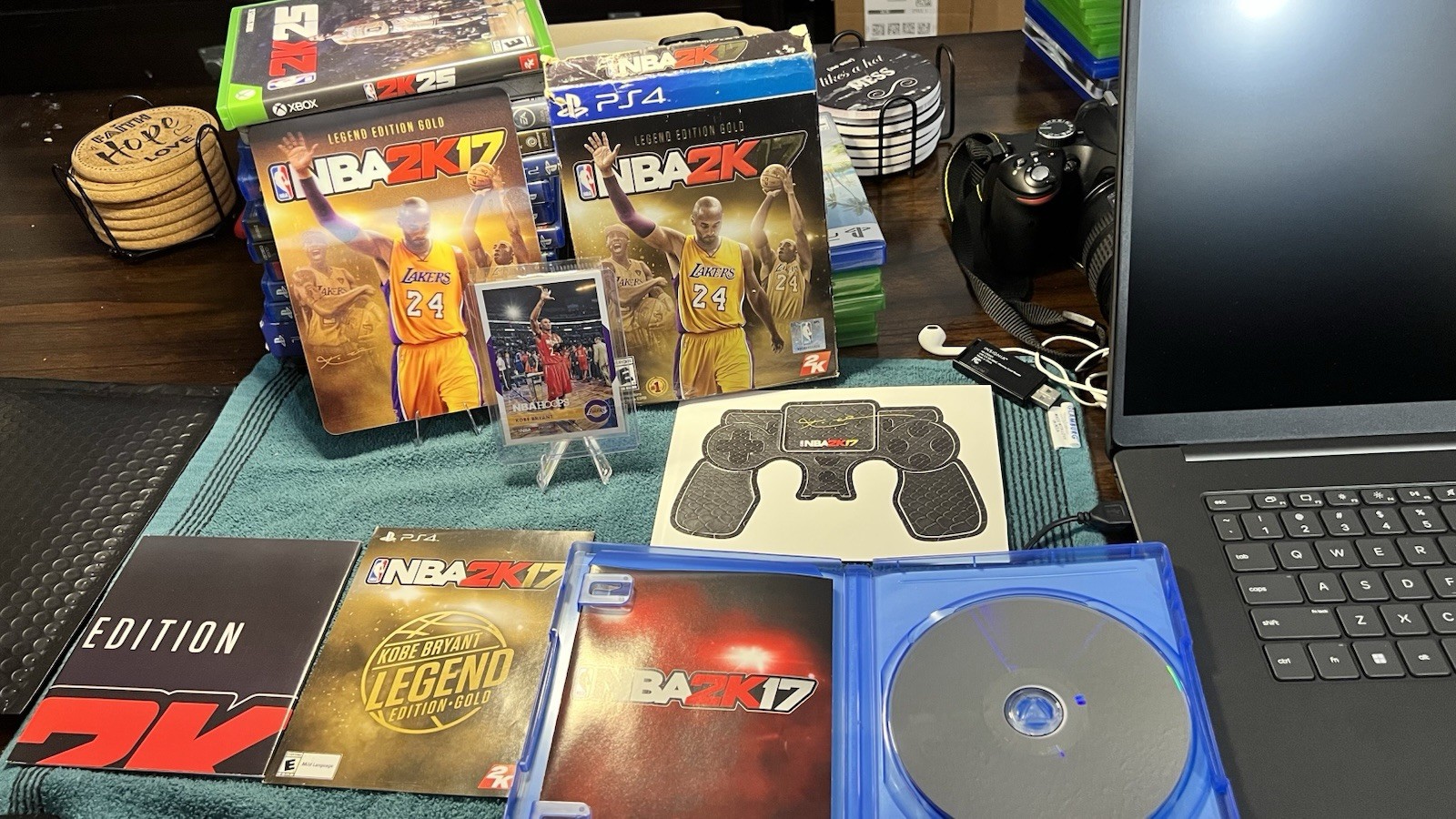 PS4 NBA 2K17 Legend Edition Gold Kobe Bryant w/ SEALED Panini Cards #6