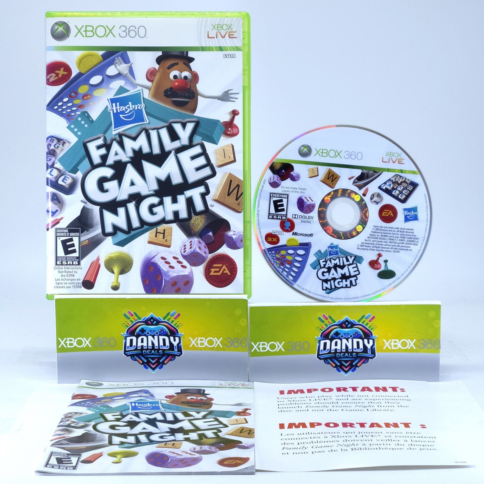 Hasbro Family Game Night CIB W/ Manual – Xbox 360