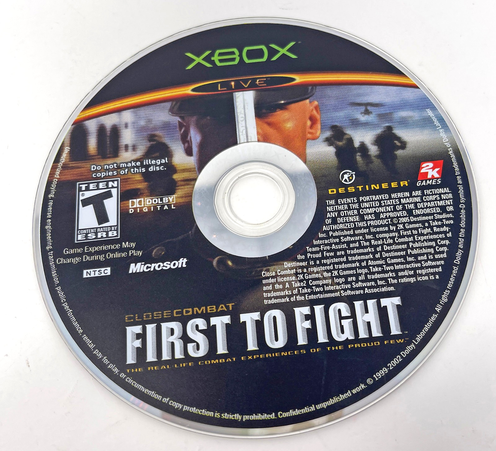 Close Combat: First to Fight (Xbox, 2005) Disc Only Used Tested Works