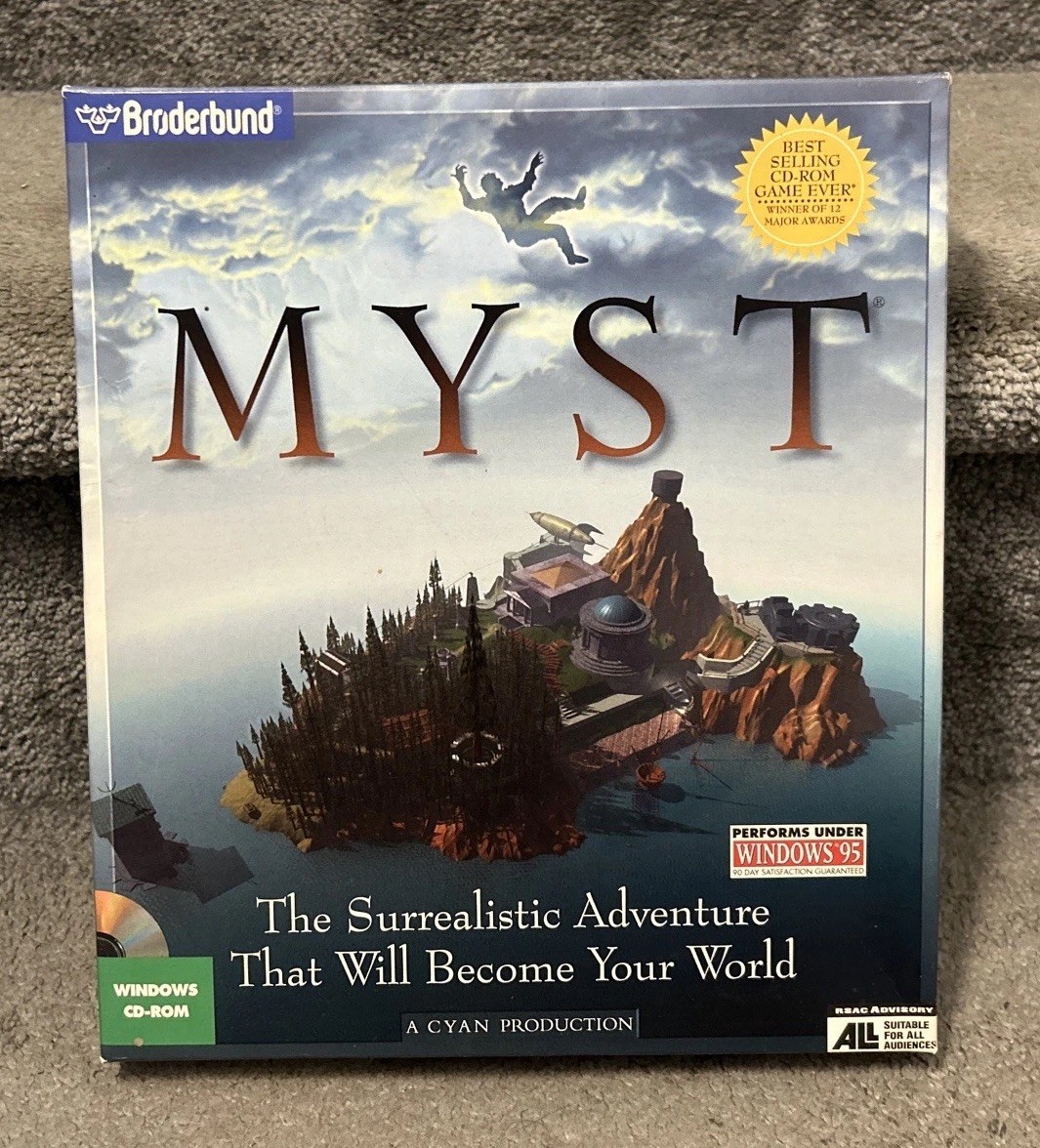 MYST PC Game by Brøderbund Big Box MPC Windows CD-ROM Complete