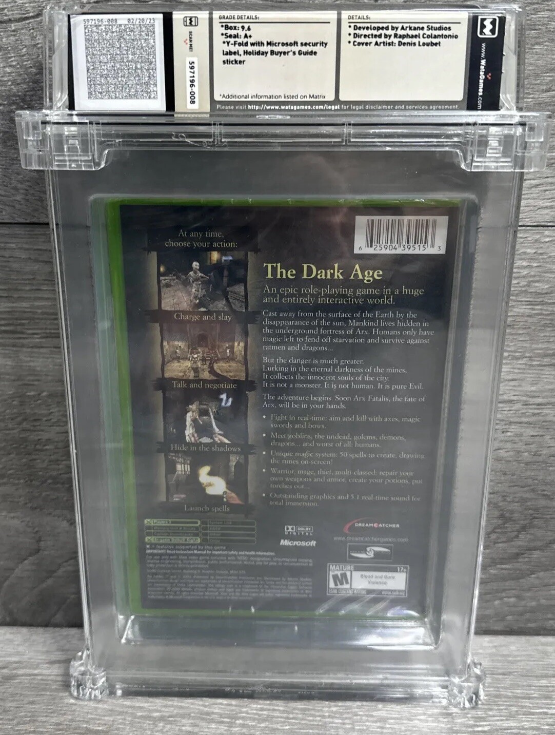 1ST PRINT! Arx Fatalis 9.6 A+ Holiday Buyers Guide Xbox WATA NOT VGA CGC PSA