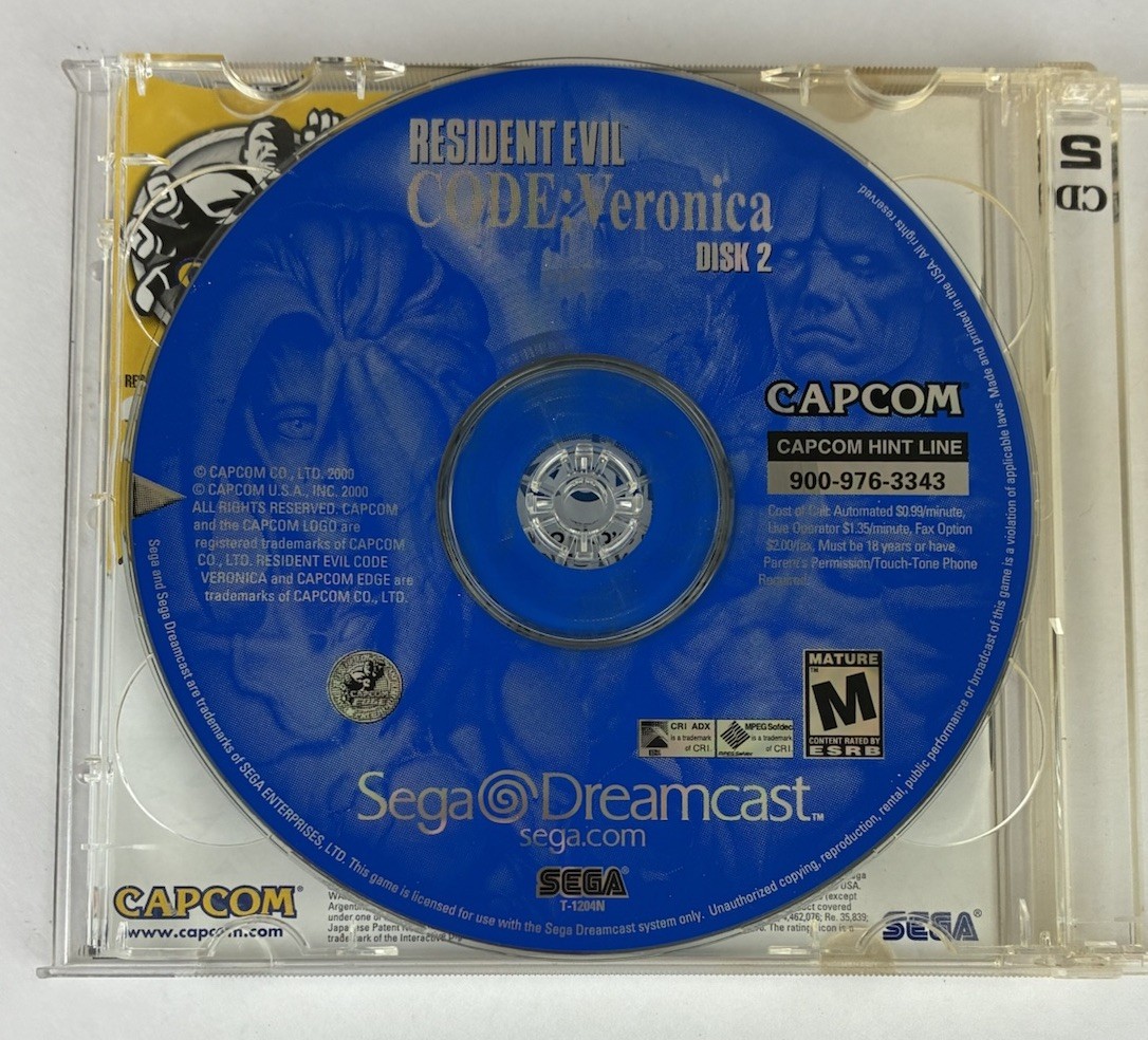 Resident Evil Code Veronica Sega Dreamcast 2000 With Manual Tested Working Read