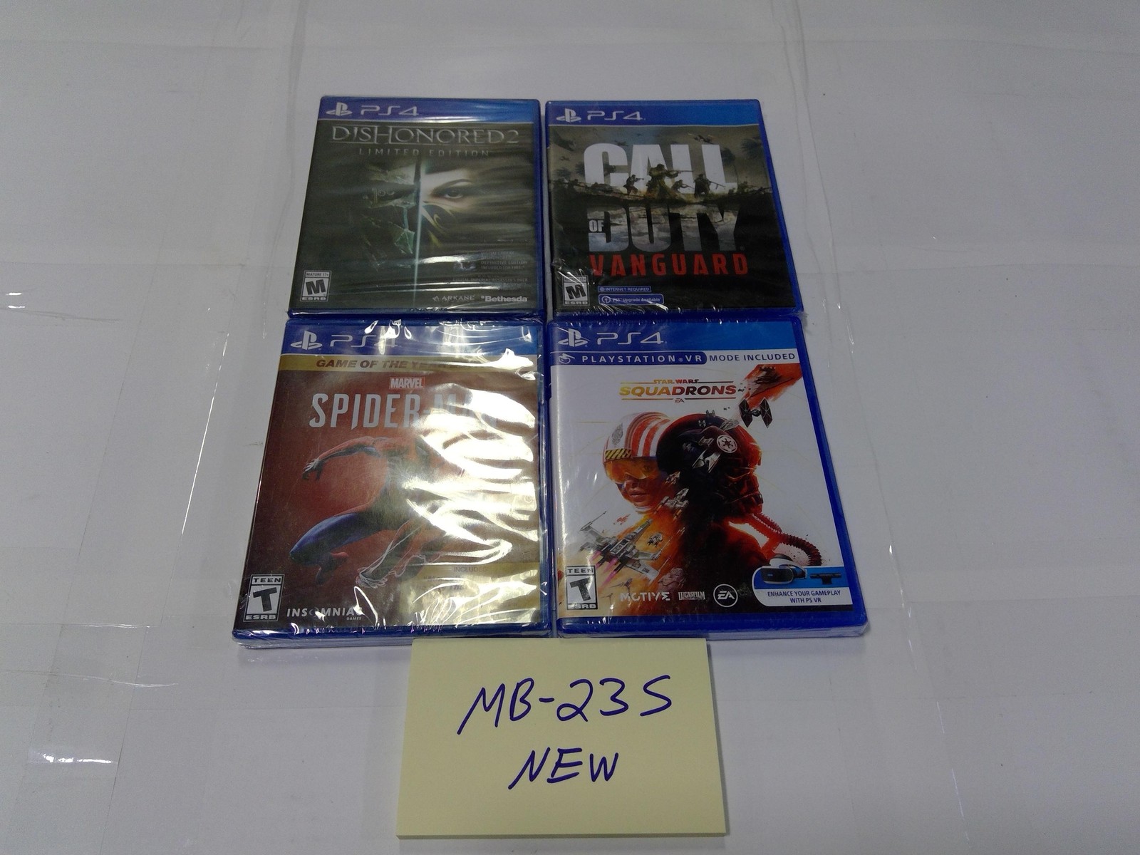 Dishonored 2 COD Vanguard Spider-Man Squadrons Sony PS4 Game Lot New Sealed