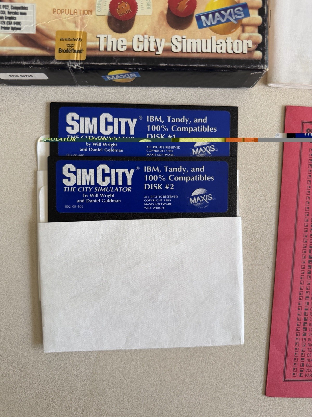 1991 Sim City, The City Simulator Game – Maxis IBM/PC Big Box 5.25 Floppy