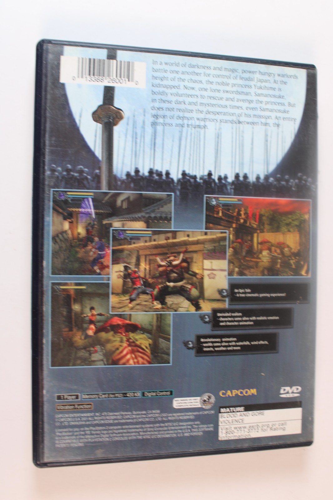 Onimusha Warlords (Sony PlayStation 2, PS2) Black Label, Tested/works