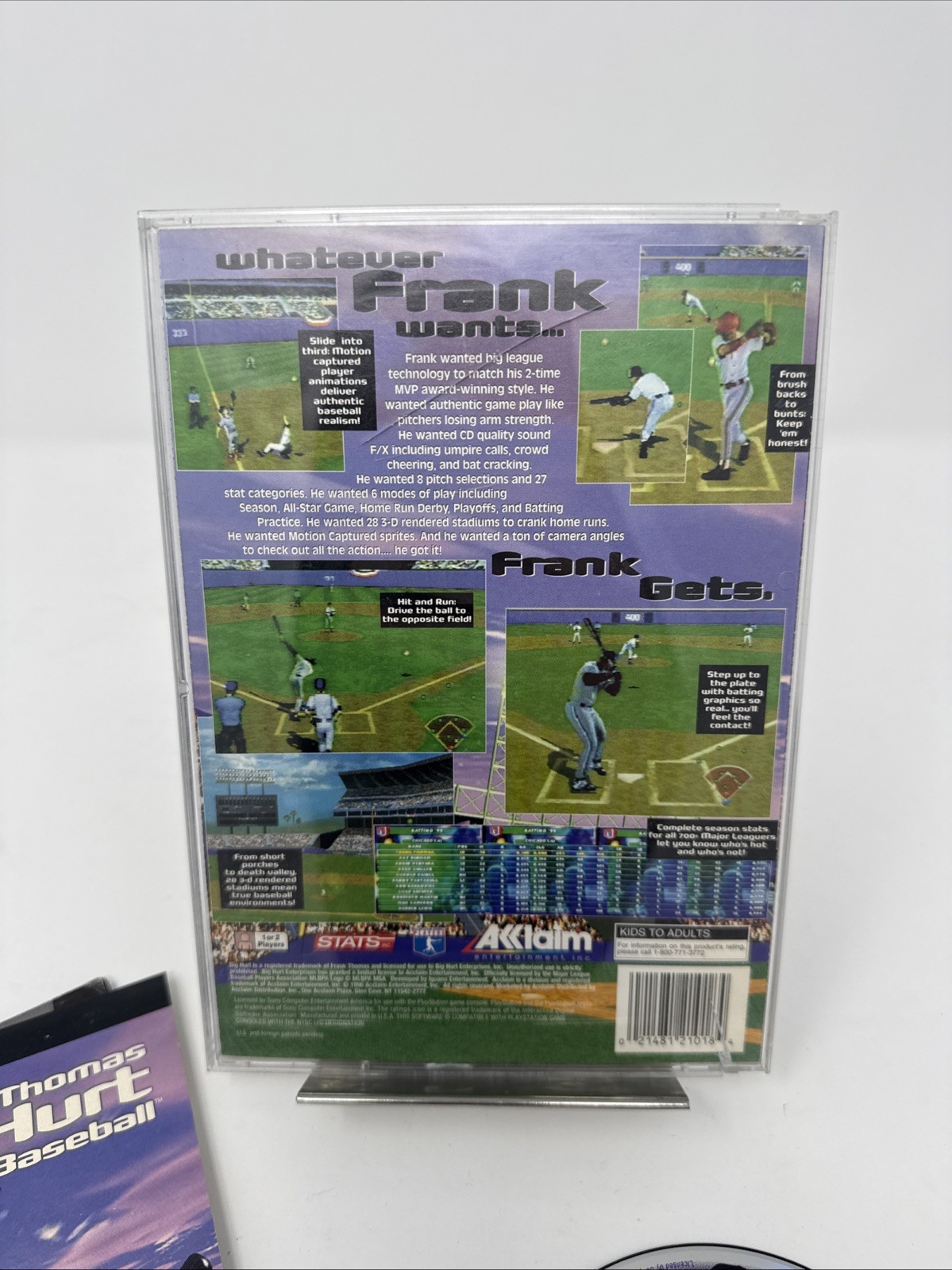 Frank Thomas Big Hurt Baseball (PlayStation 1, 1996) PS1 CIB – Tested!