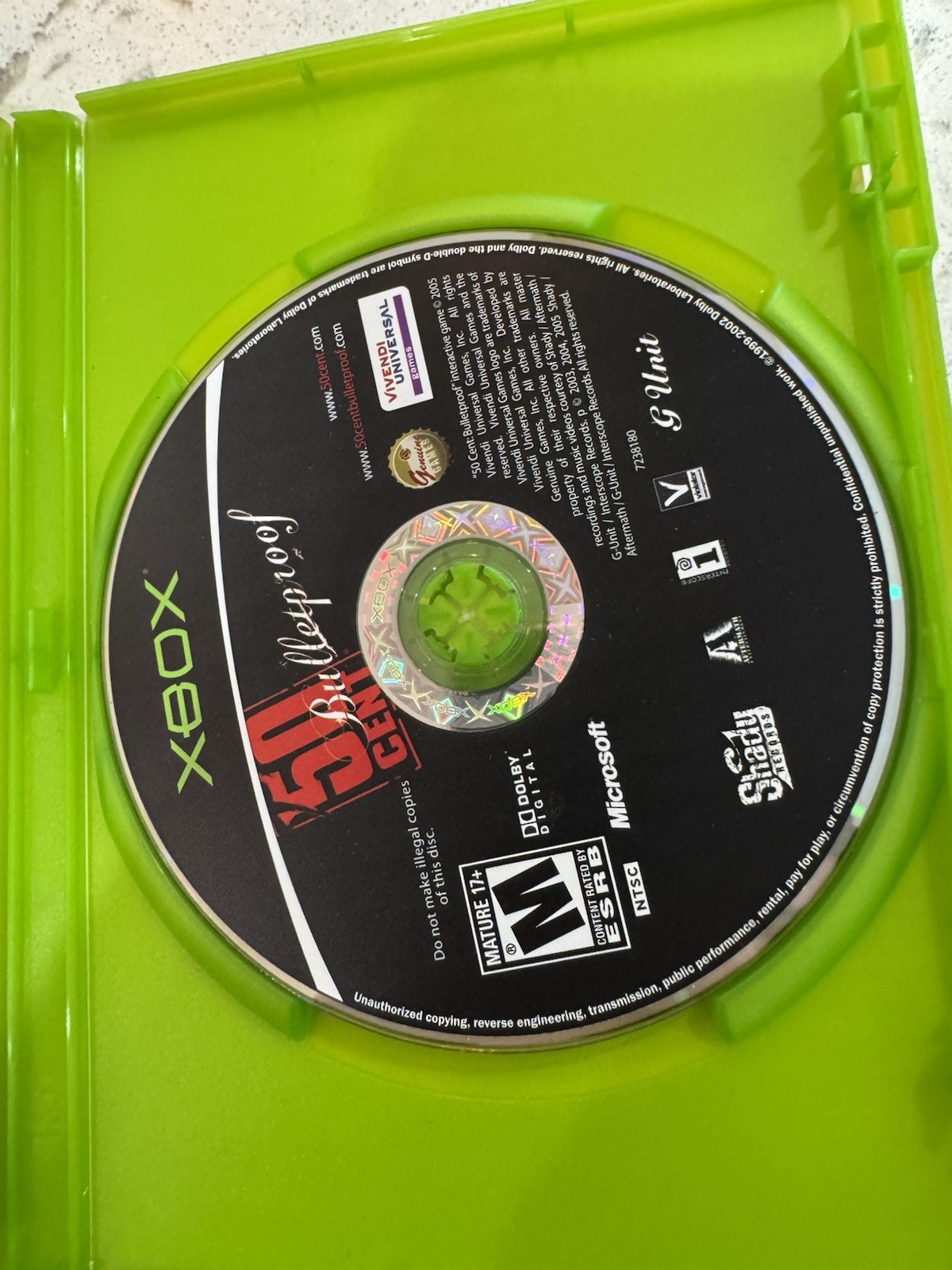 50 Cent: Bulletproof (Microsoft Xbox, 2005) w/manual Tested Working