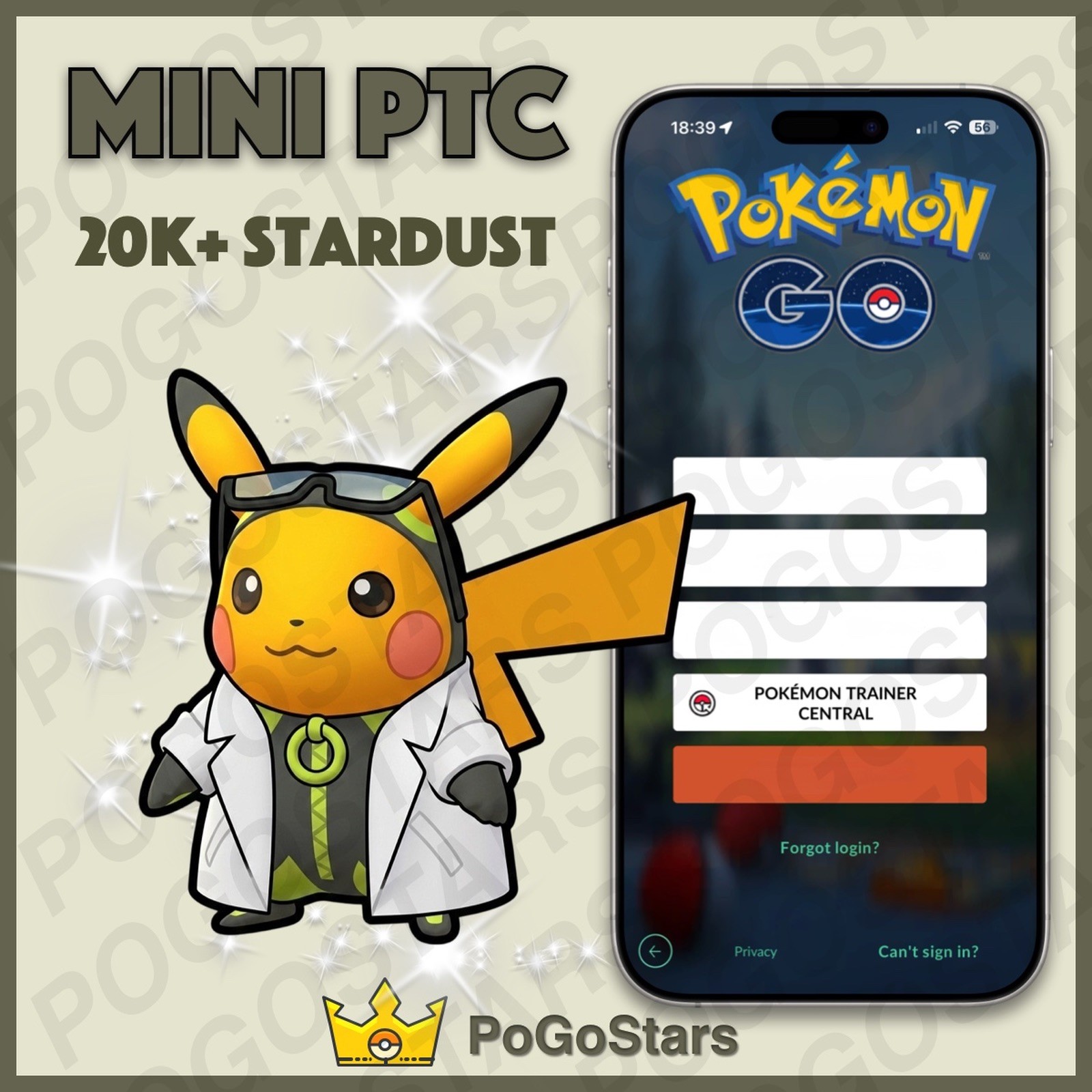 Pokémon PTC Go – Shiny Professor Willow’s Assistant Pikachu✨Read Description✨