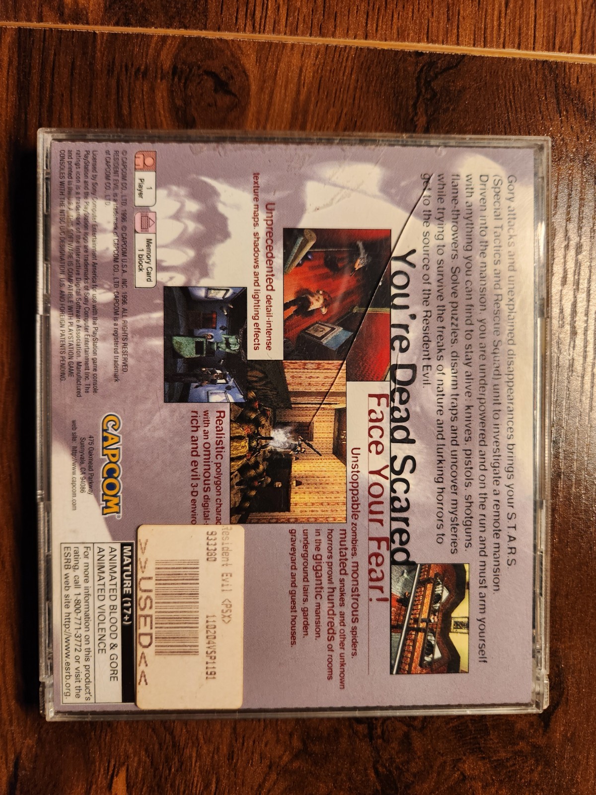 Resident Evil (Sony PlayStation 1, 1996) Complete