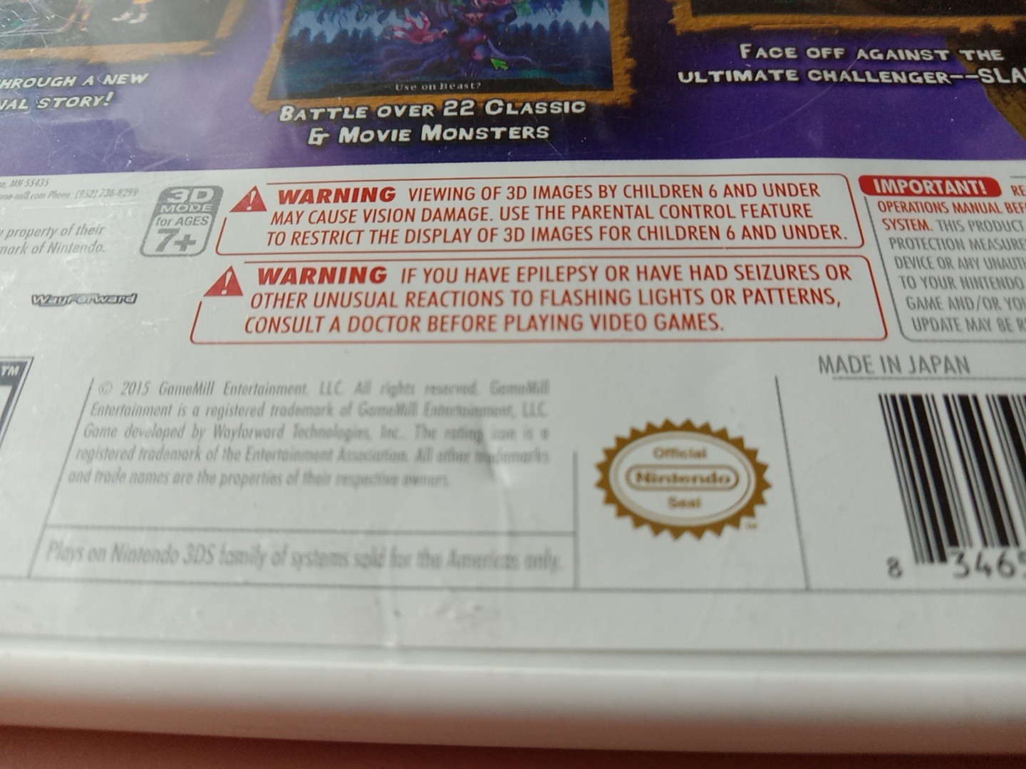 Goosebumps The Game Nintendo 3DS 2015 Complete With Manual CIB