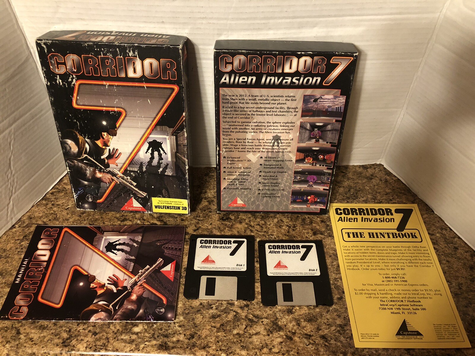Corridor 7: Alien Invasion (PC – 3.5″ Disk) Capstone Big Box PC Game Vintage