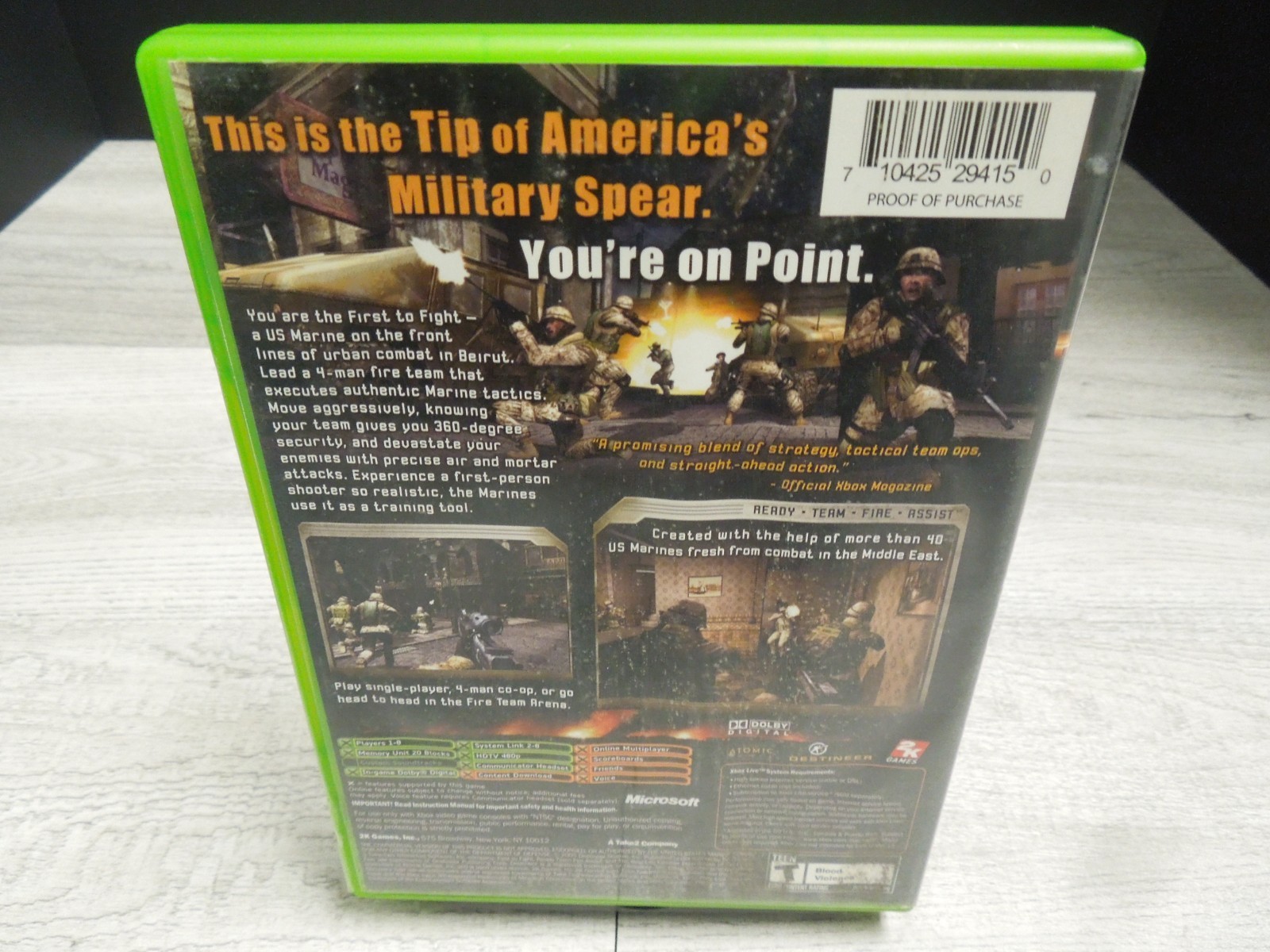 Close Combat: First to Fight 2005 Microsoft Xbox Video Game MISSING MANUAL