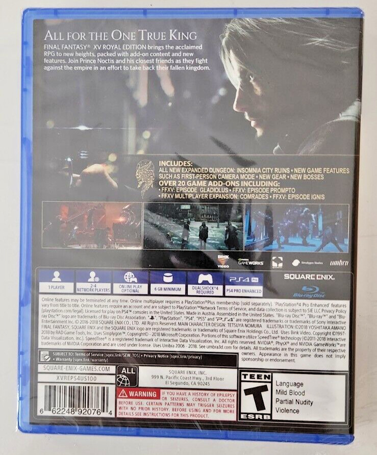 Final Fantasy XV: Royal Edition PS4 Brand New Game (2018 RPG)
