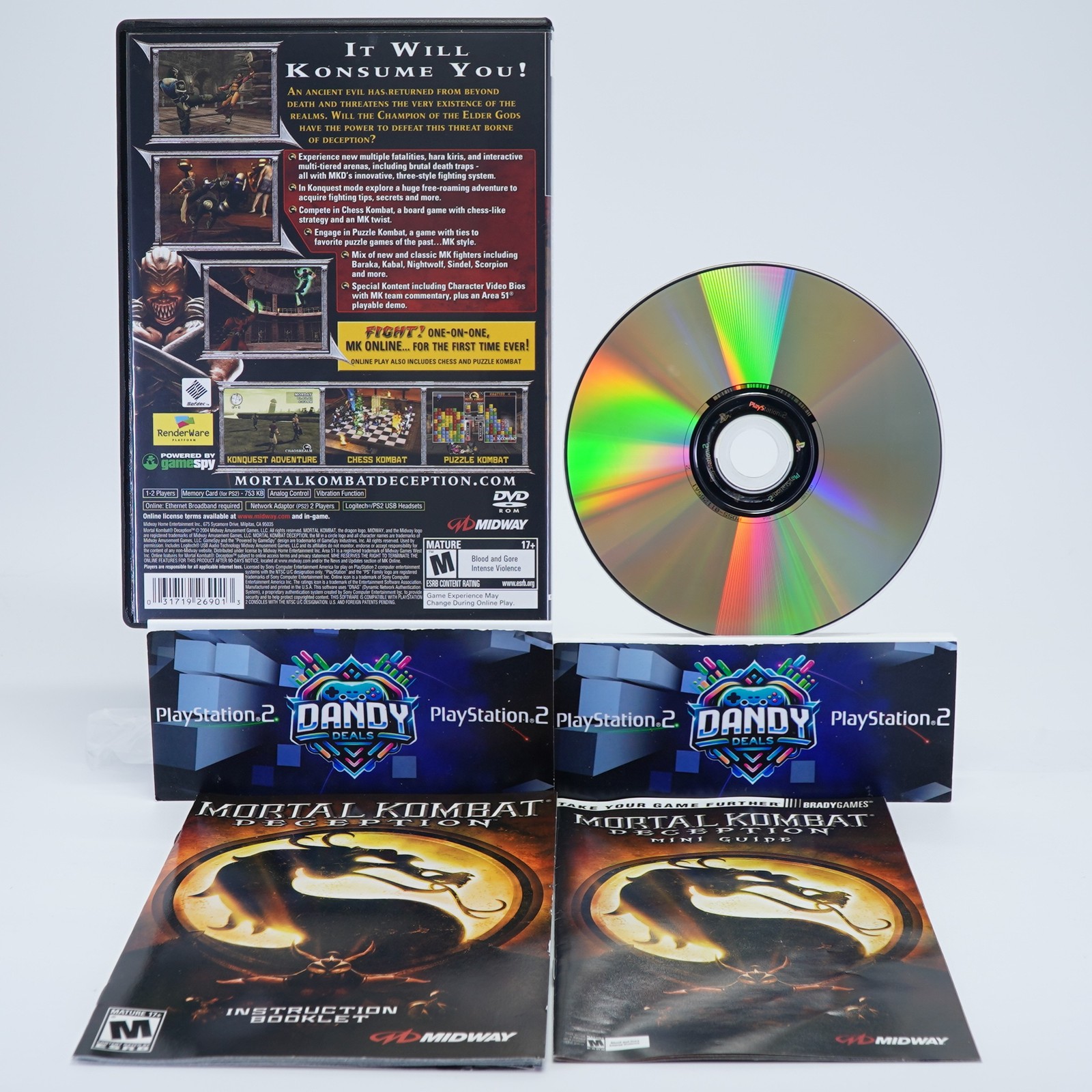 Mortal Kombat Deception PS2 Balck Label – CIB W/ Mini Guide + Manual – PlayStati