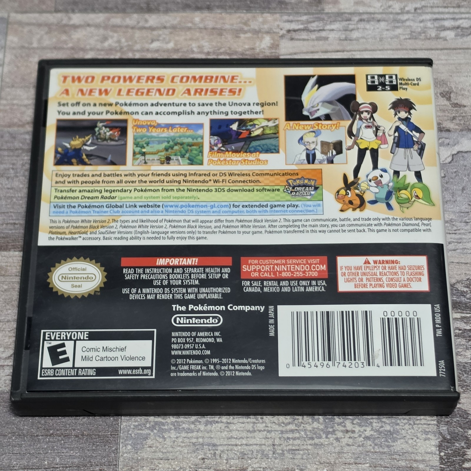 Nintendo DS Pokemon White Version 2 CIB Complete in Box Authentic Tested Working