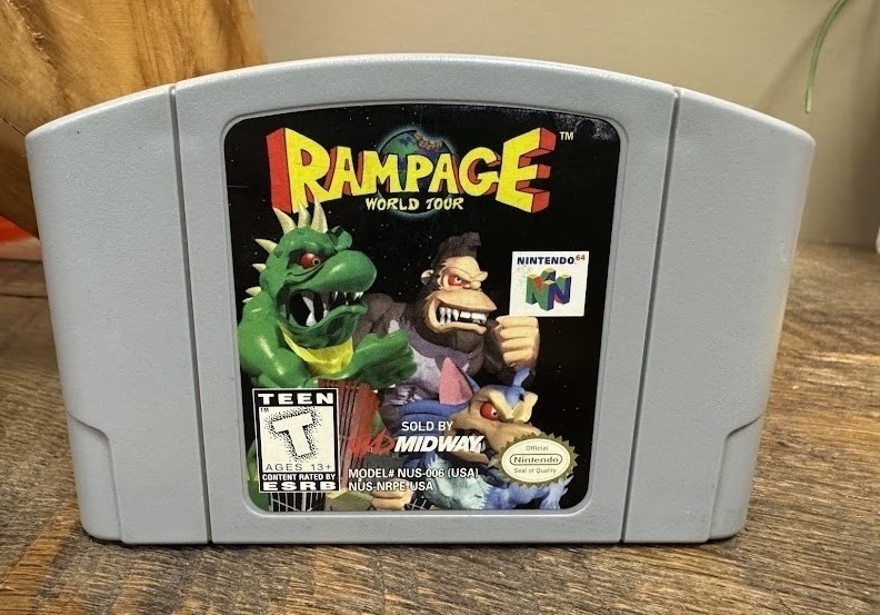 Rampage World Tour Nintendo 64 N64 Authentic Cartridge Only Tested