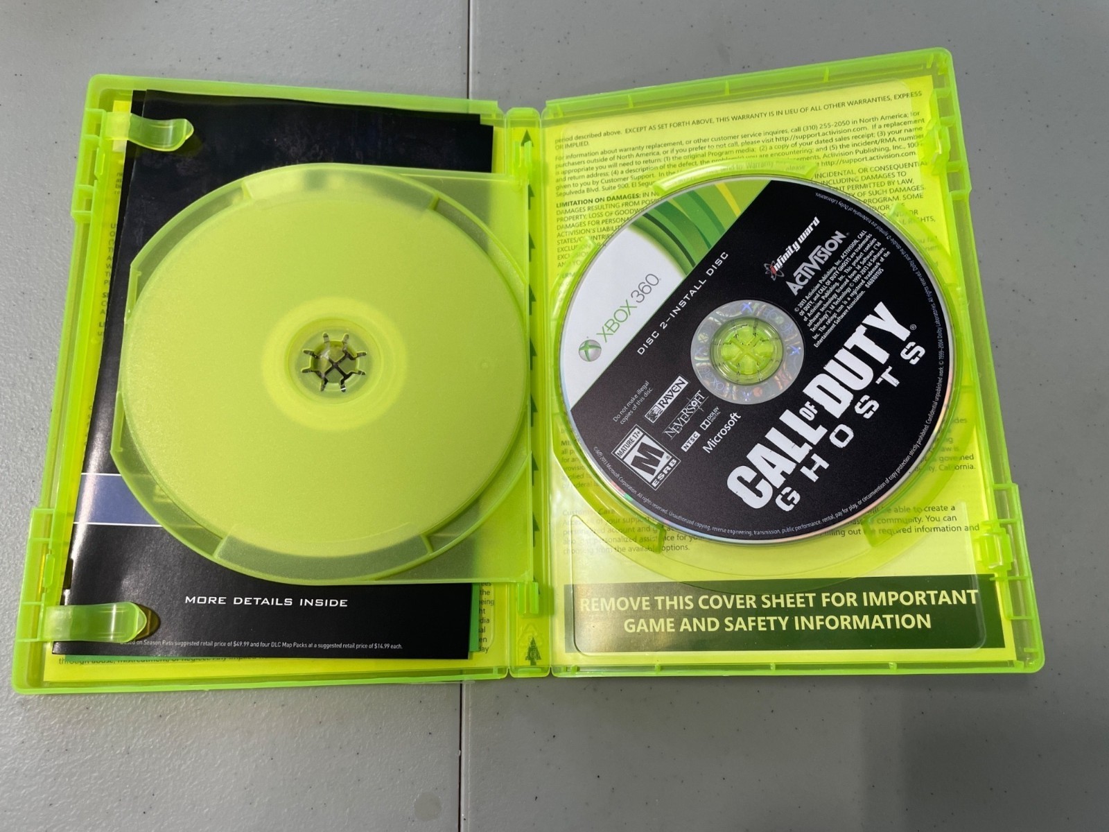 Xbox 360 Video Game Call Of Duty Ghosts Activision Rated M Mature 17+ Microsoft