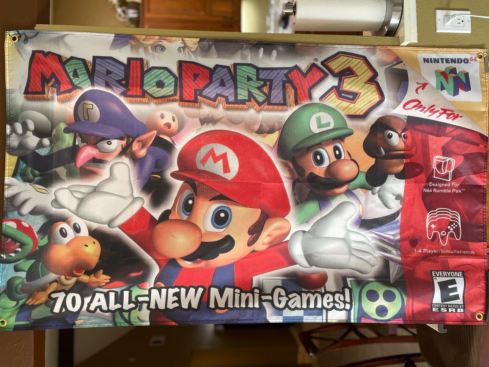 Mario Party 3 5ft Flag Nintendo N64 2001 Banner Poster