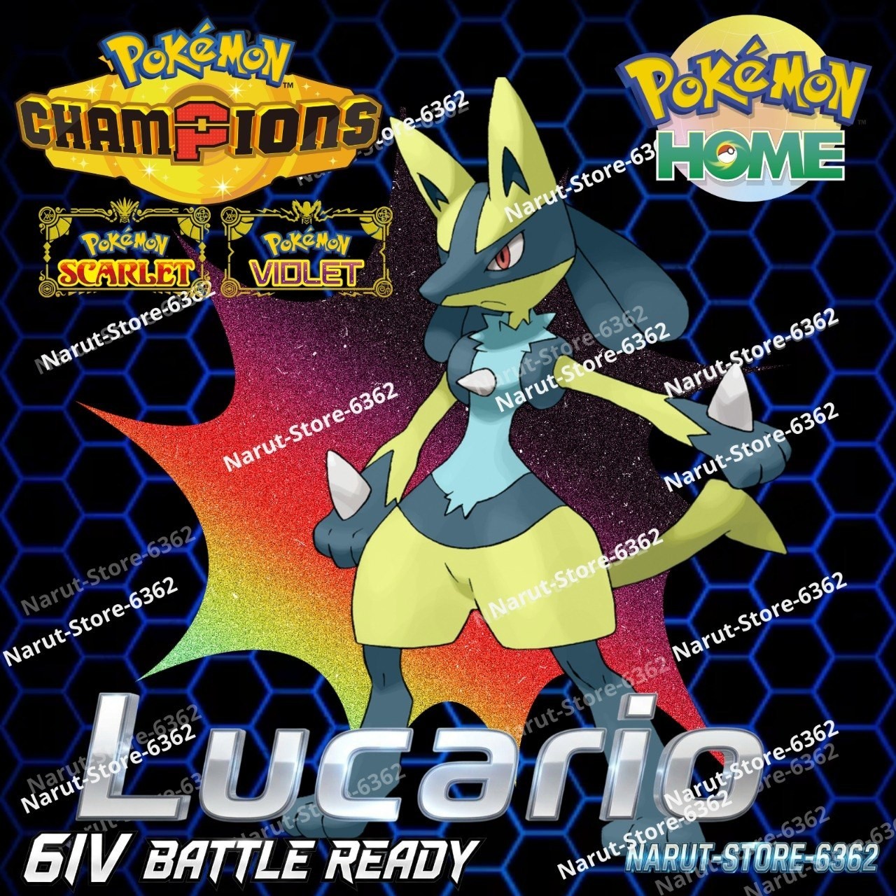 LUCARIO 🔥6IV SHINY POKEMON HOME🔥Pokemon CHAMPIONS
