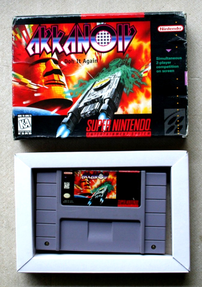 Arkanoid: Doh It Again w/Box (Super Nintendo, 1997) SNES TESTED.