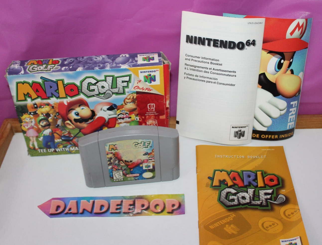 Nintendo 64 1999 Mario Golf Vintage Original Video Game NUS.006 W/ Box Booklet