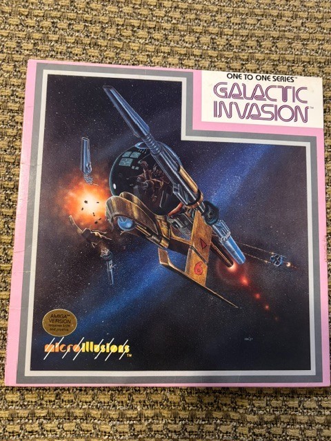 GALACTIC INVASION AMIGA GAME W/ BOX + PAPERS CLASSIC COMPUTER SEE PICS