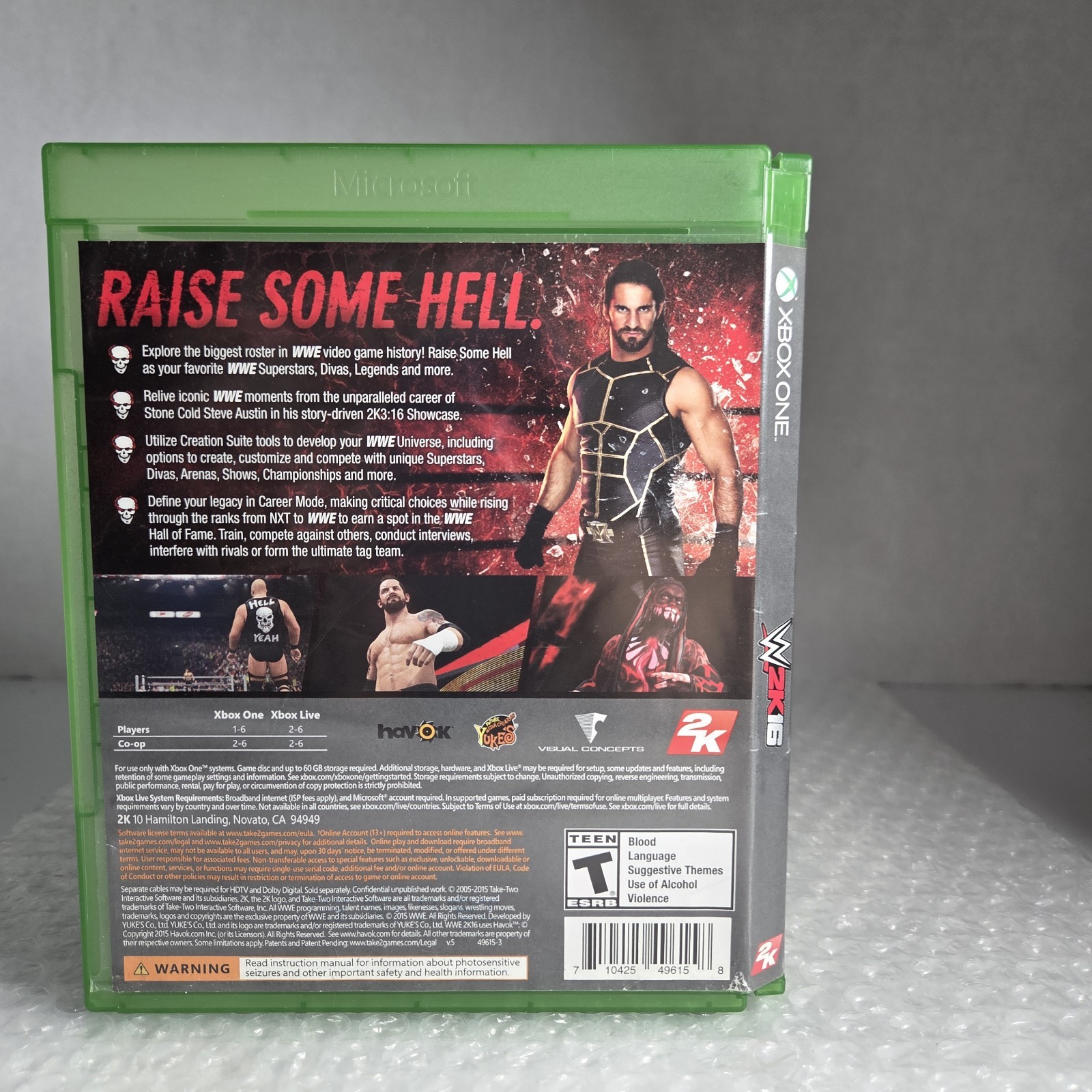 WWE 2K16 Microsoft Xbox 1 One 2015 Complete In Box CIB Tested 2k Games Take Two