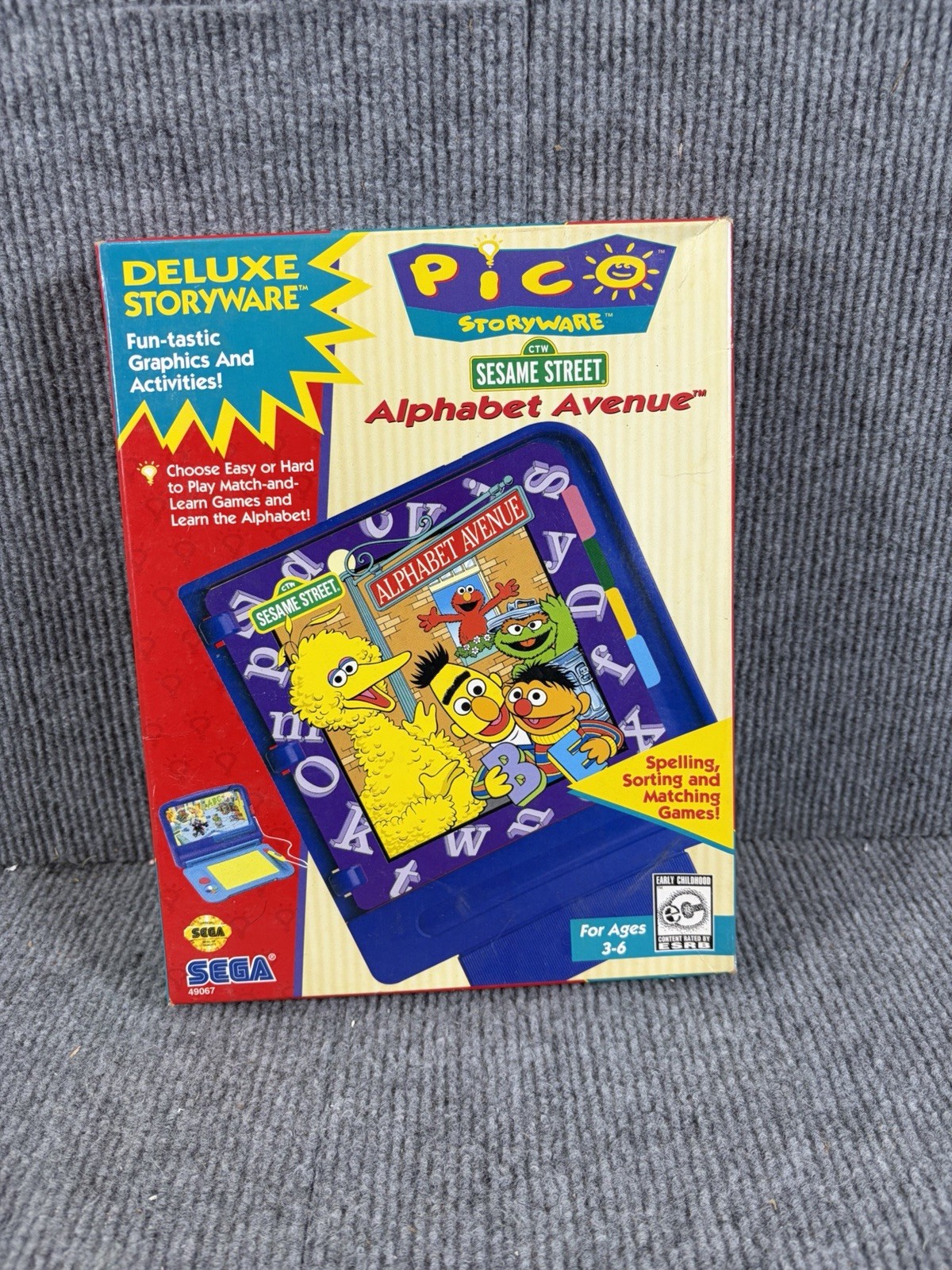 Sega Pico Storyware Sesame Street Alphabet Avenue Complete In Box Game