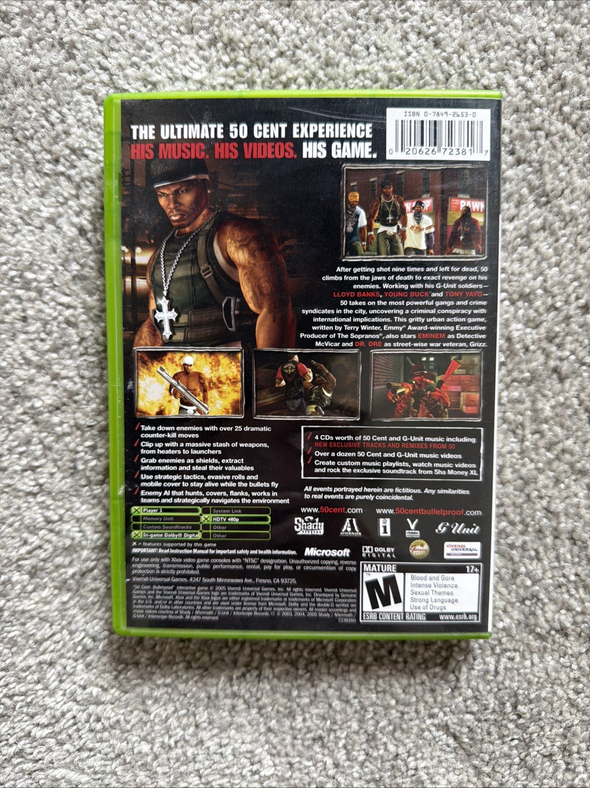 50 Cent: Bulletproof (Original Xbox, 2005) Original Complete