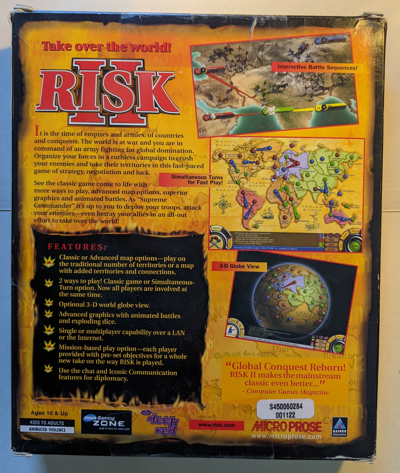 Risk II / 2 PC Game Windows Micro Prose NEW Original Unopened Sealed Box