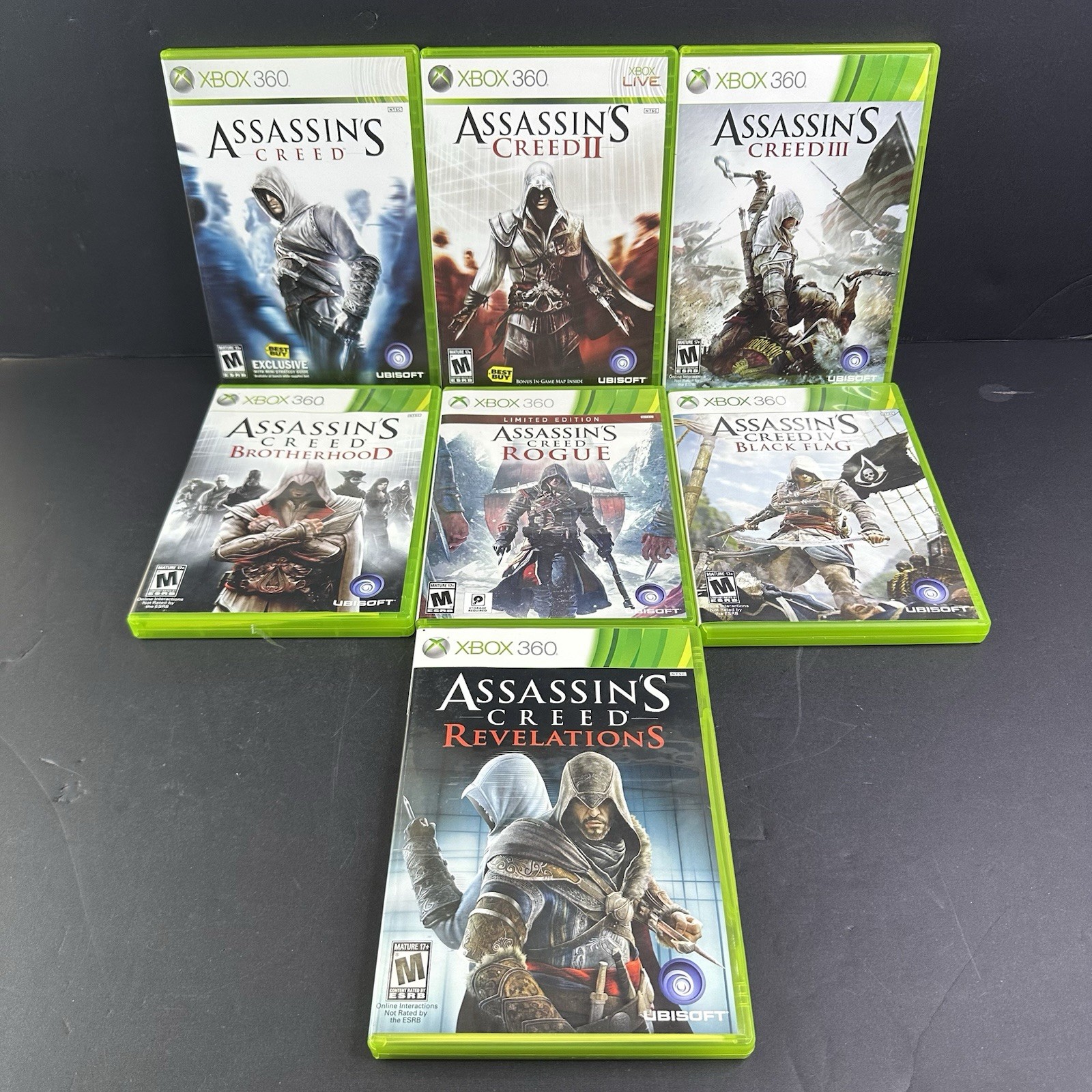 Assassin’s Creed Games Lot of 7 for Xbox 360 – Most Have Manuals – Free Shipping