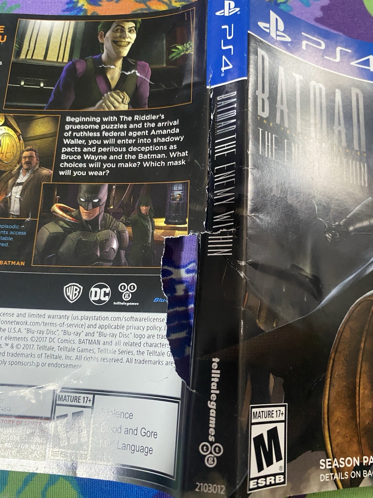 Batman: The Enemy Within — The Telltale Series (PlayStation 4, 2017) Disc Only