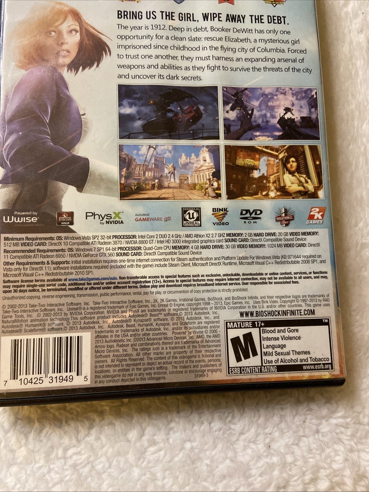 BIOSHOCK INFINITE PC DVD Game CIB Manual Mature