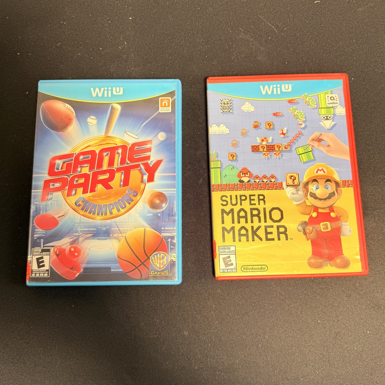 Wii U Game Lot: Game Party Champions & Super Mario Maker with Manuals