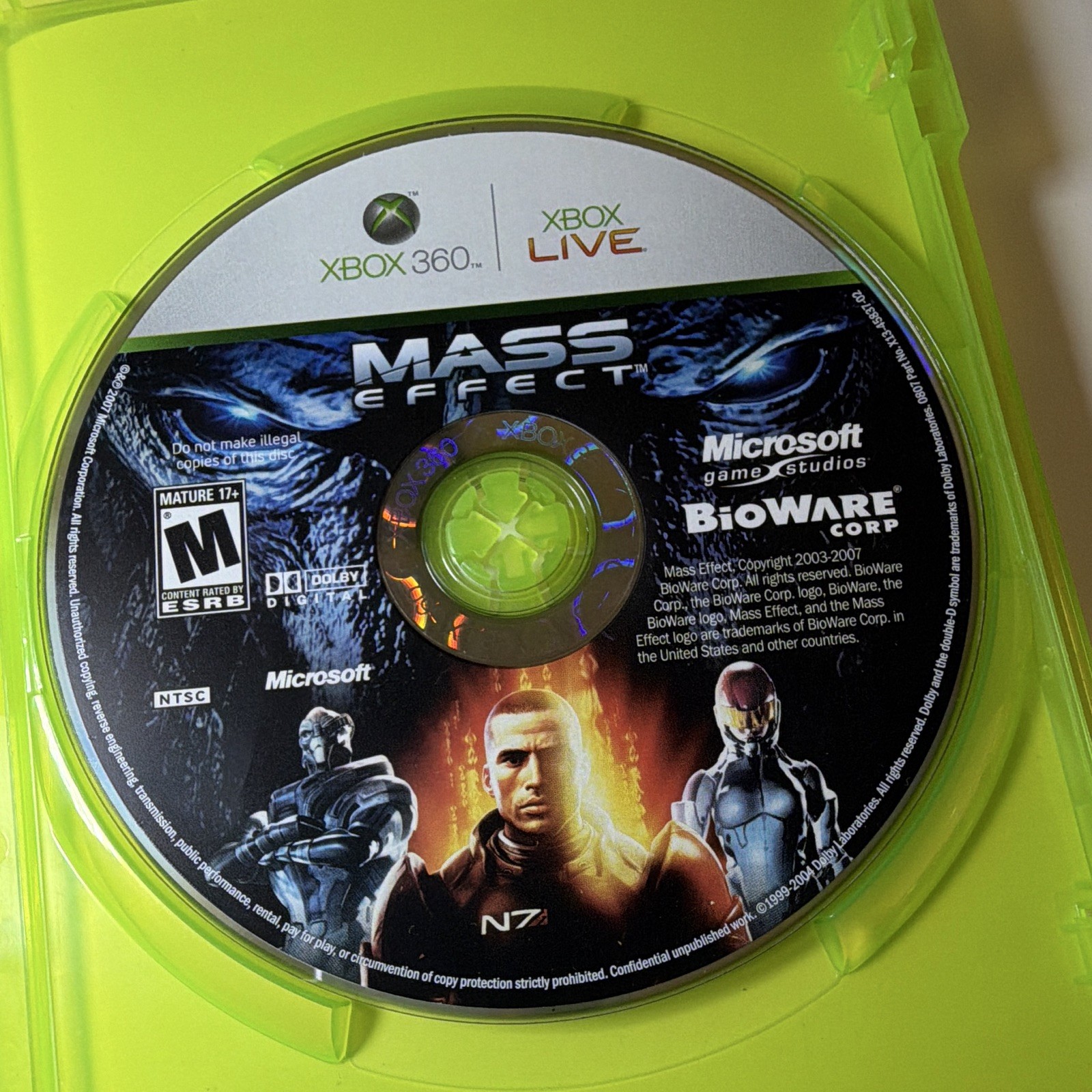 Microsoft Game Studios Mass Effect Xbox 360 M Role Playing 2007 NTSC-U/C Manual