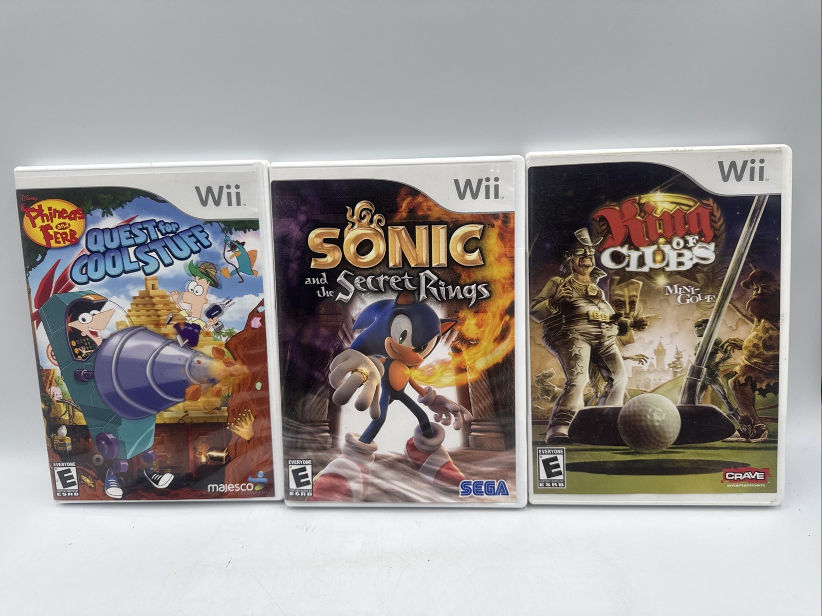 Nintendo Wii Bundle: Sonic Secret Rings, Quest For Cool Stuff, King Of Clubs