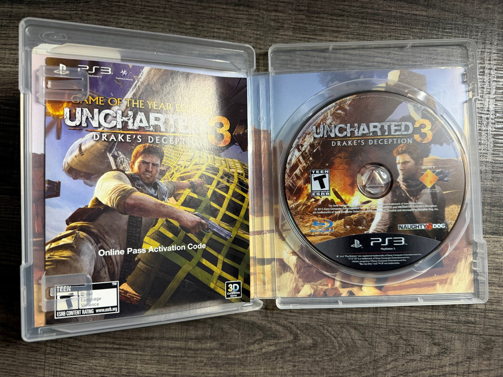 Uncharted 3: Drake’s Deception – Sony PS3 – Naughty Dog – Acceptable Condition
