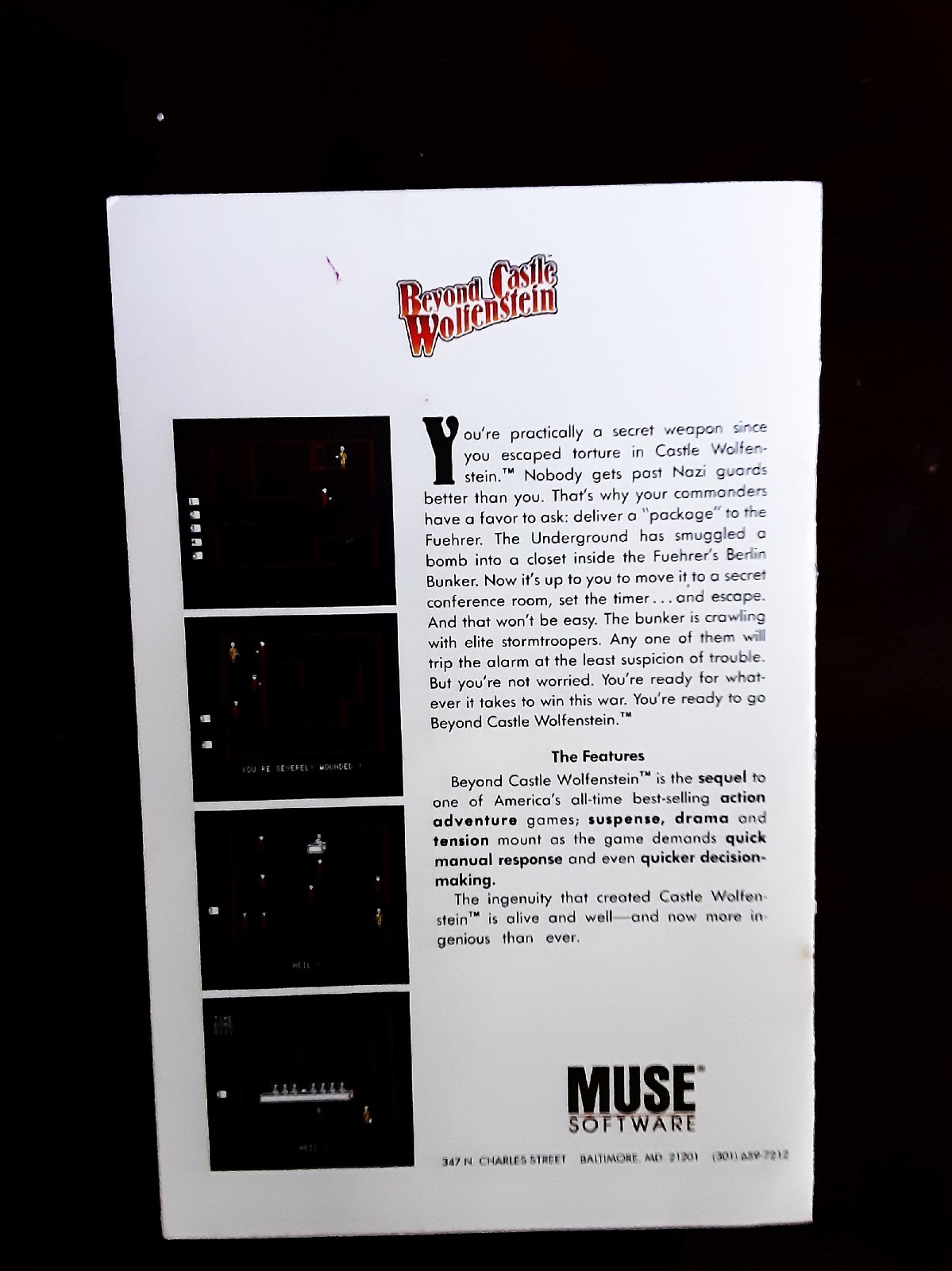 BEYOND CASTLE WOLFENSTEIN Players Instruction Manual Atari 400/800