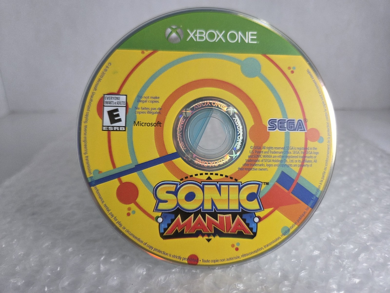 Sonic Mania Microsoft Xbox One Complete In Box CIB Tested SEGA Authentic Cleaned