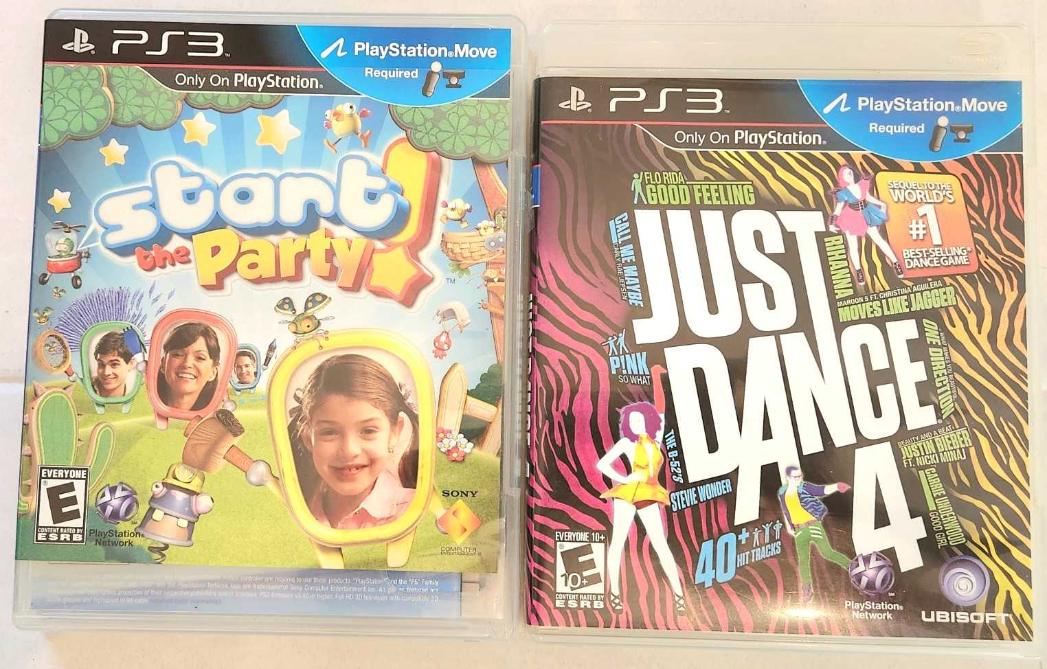 2 PS3 Games Just Dance 4, DJ Hero Start the Party UPCs 008888347200 711719822028