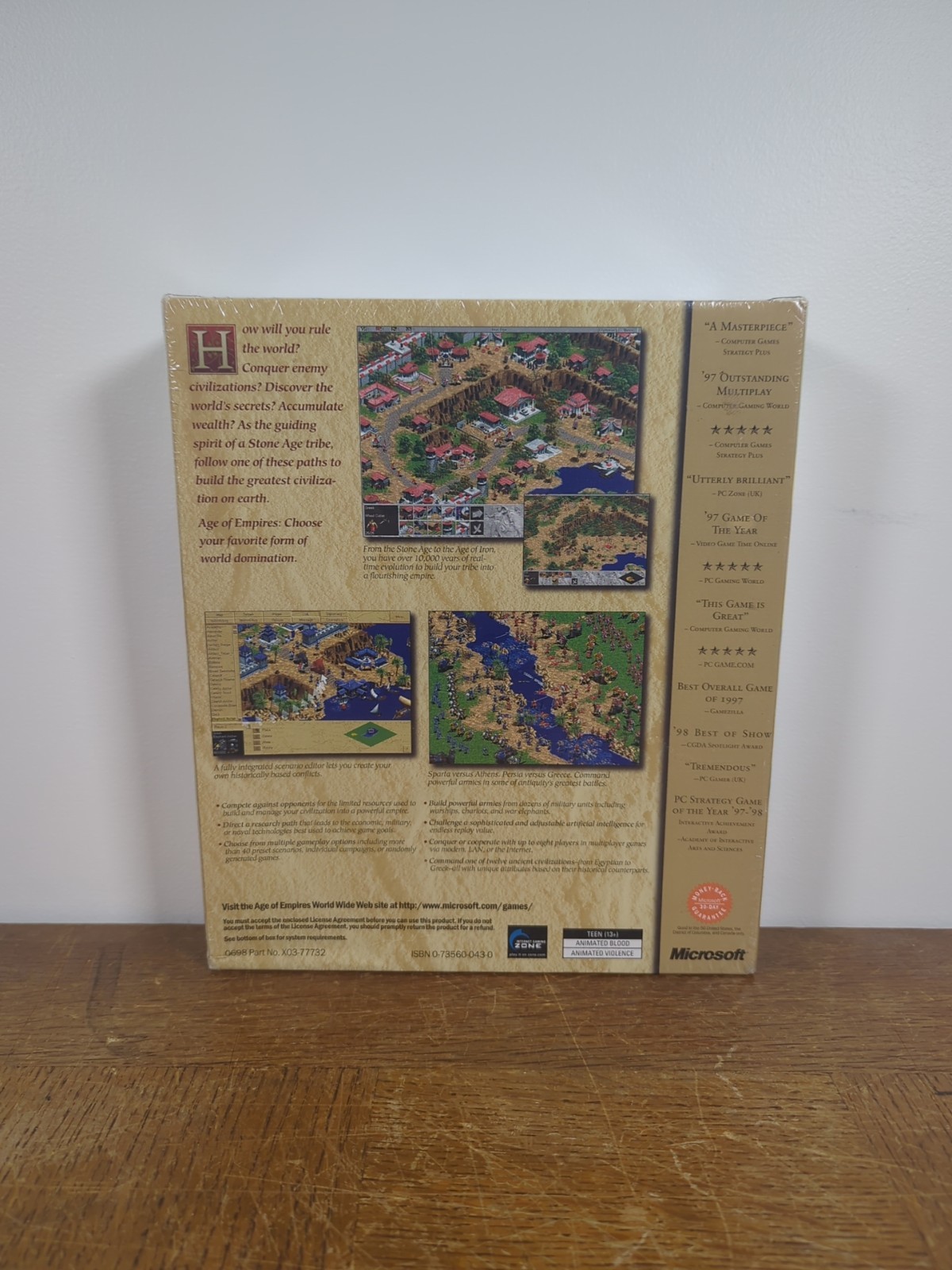 NEW Age of Empires 1998 Big Box Windows 95 98 NT4.0 Vintage PC Game 1.0 SEALED