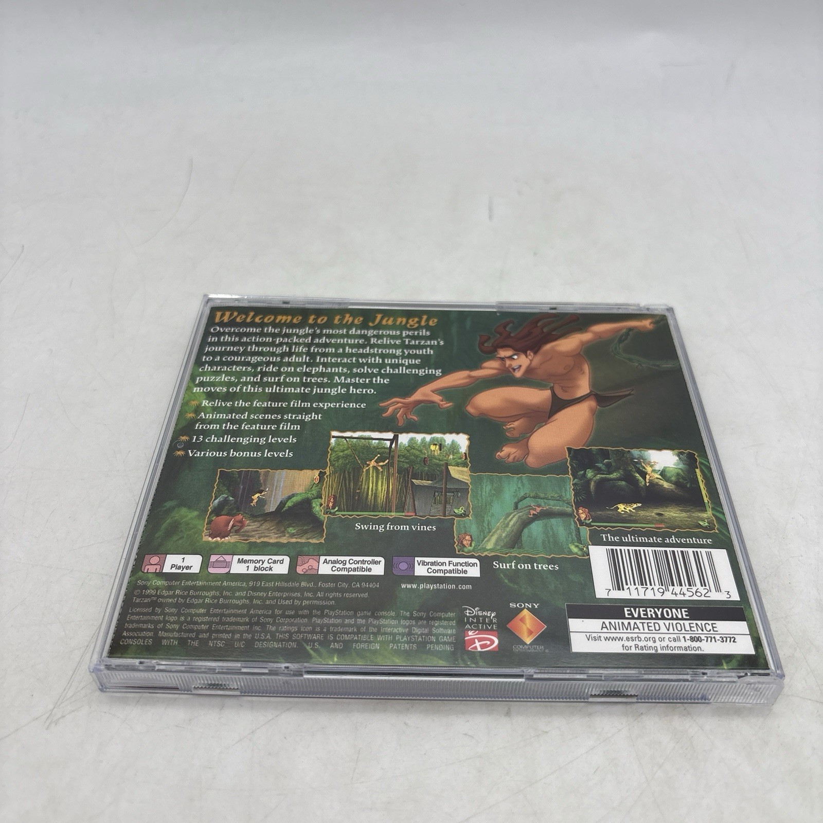Tarzan PS1 PlayStation 1 Black Label Complete w/ Manual CIB Tested
