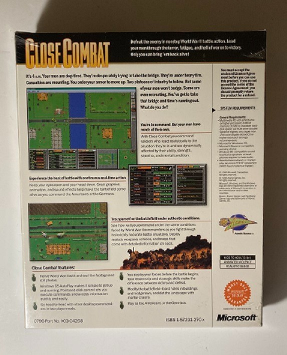 Close Combat Microsoft Windows 95 Big Box Game Brand New Sealed