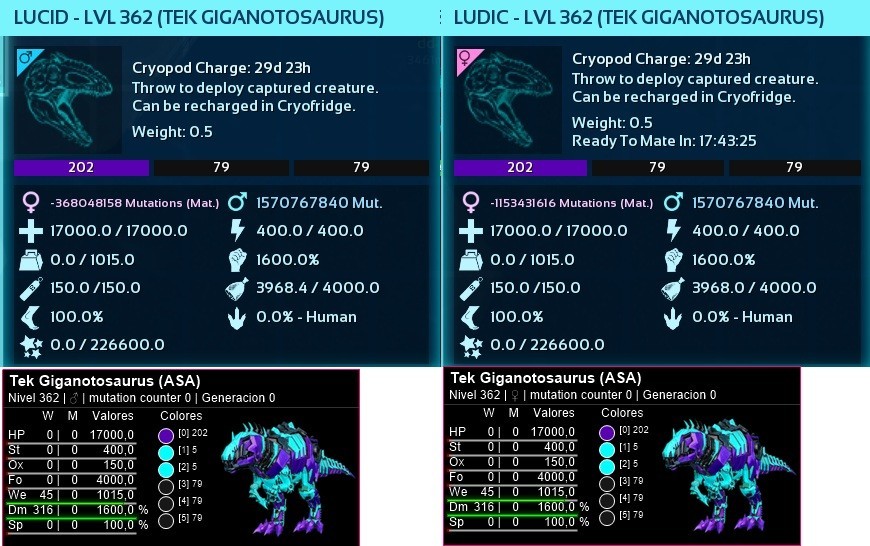 ARK Survival Ascended PvE TEK GIGA EGG PAIR LUCID GALAXY PC/XBOX/PS5 ASA