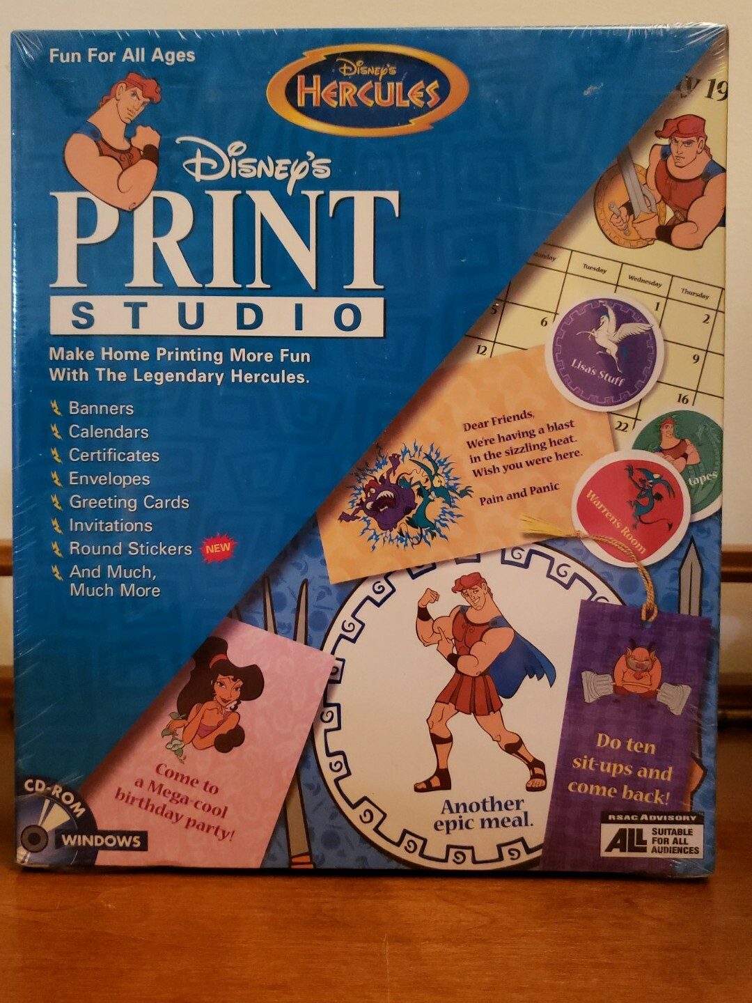 DISNEY’S HERCULES PRINT STUDIO WINDOWS CD-ROM PC HOME PROJECTS NEW IN BOX