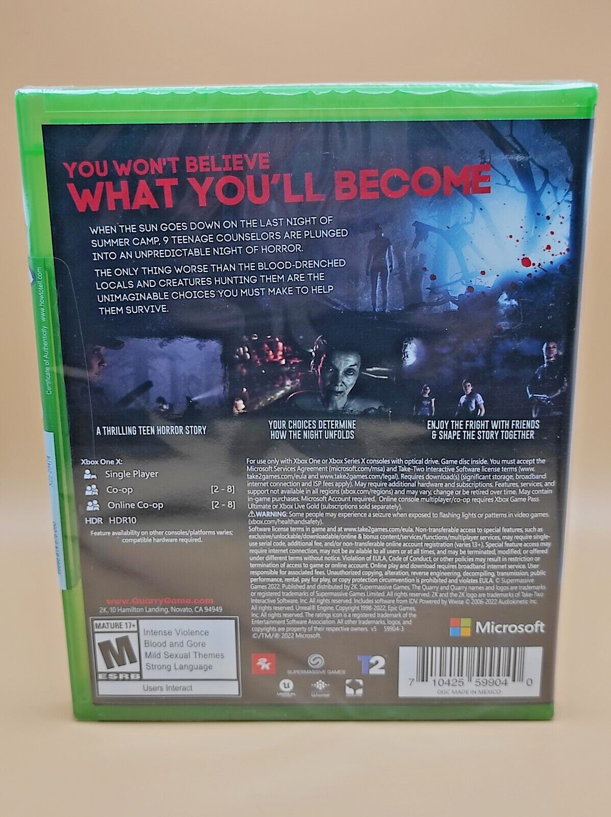 The Quarry – Microsoft Xbox One Brand NEW Sealed!! Thrilling Teen Horror Story!!
