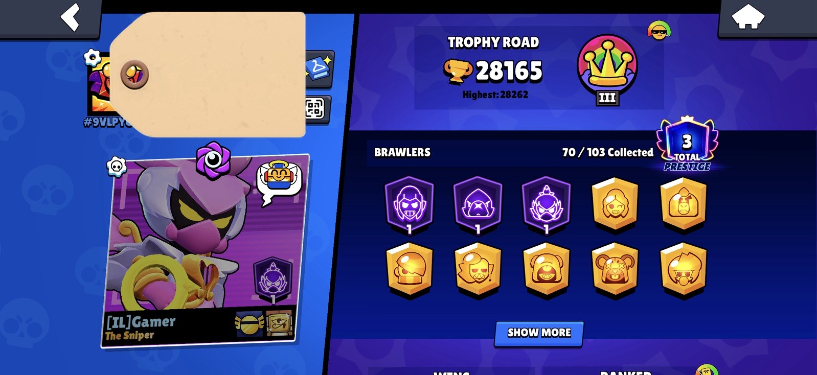 28K TROPHY/ 15 Max Brawler/9Hyper/ 70/103Brawler/3Mithic/40 Epic/Cheap