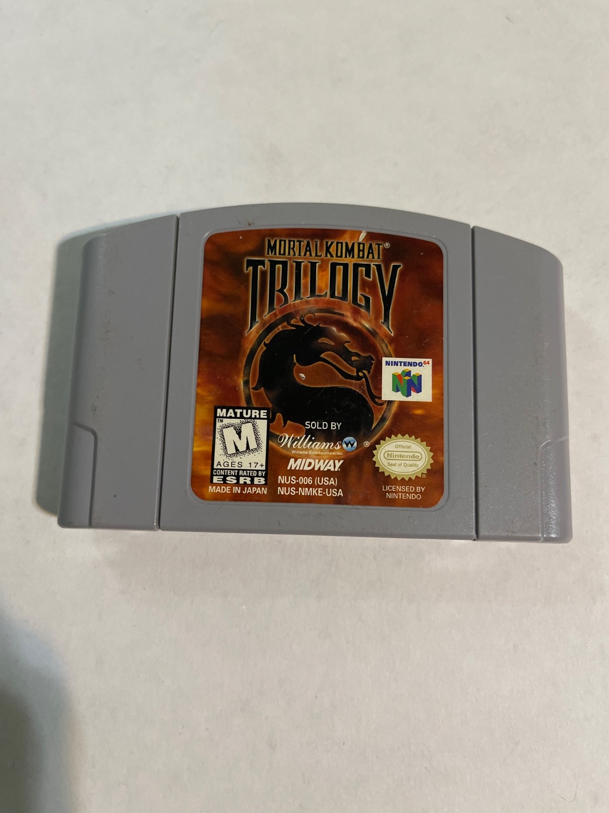 Mortal Kombat Trilogy Nintendo 64, 1996, Authentic, Tested and Working